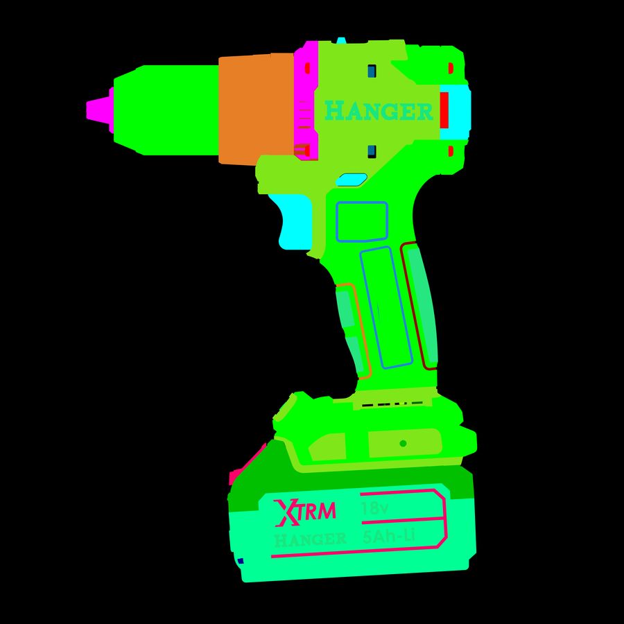 Perceuse-visseuse à percussion 18V DC18-90X5 + 2 batteries Li-Ion 5Ah + chargeur + Hangbox - HANGER - 400201