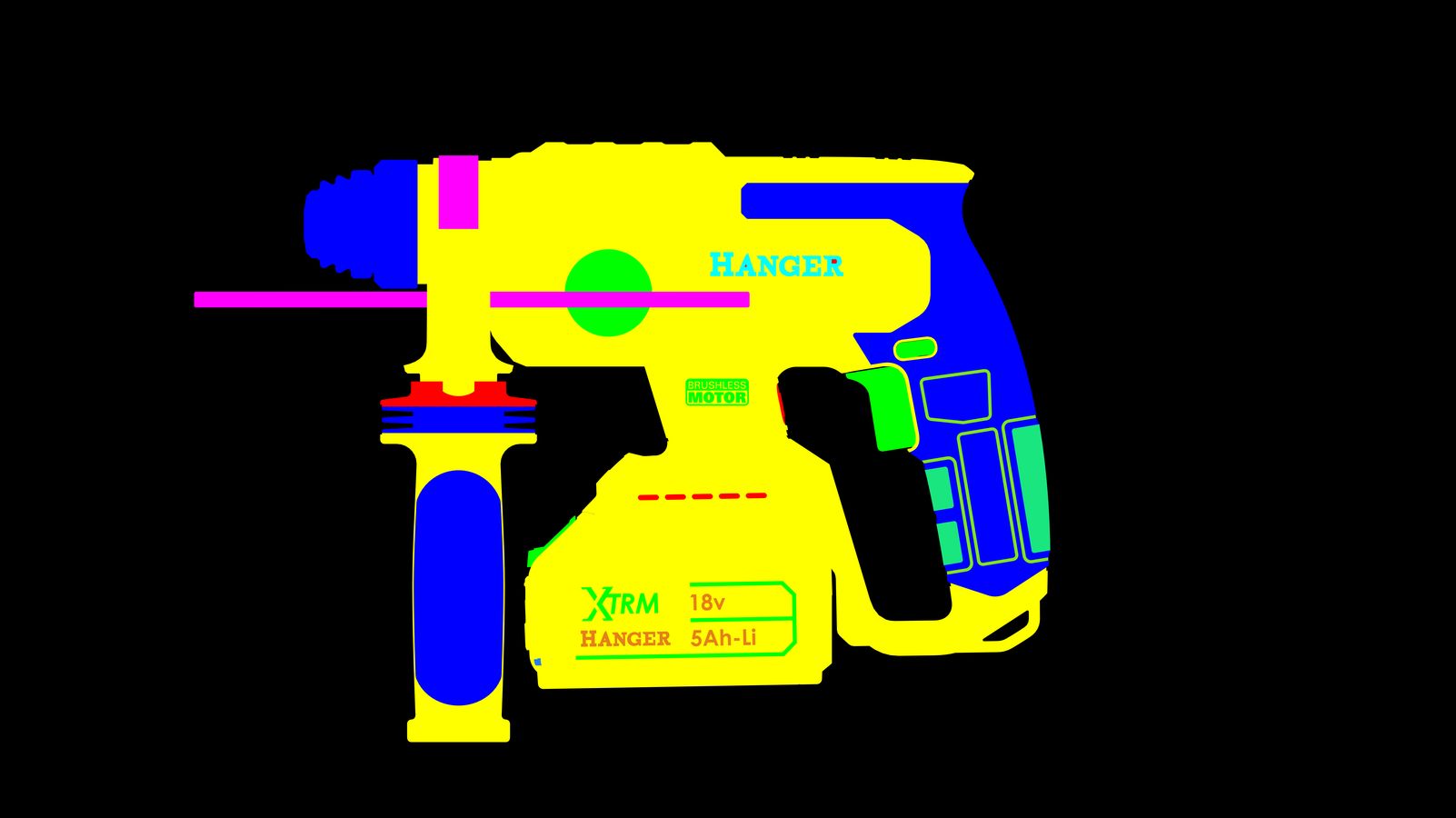 Perforateur SDS-Plus 18V HX18-22C (sans batterie ni chargeur) en boite en carton - HANGER - 401203