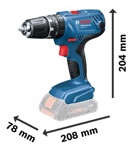 Perceuse à percussion 18V GSB 18V-21 + 2 batteries 2Ah + chargeur GAL 18V-40 en coffret L-BOXX - BOSCH - 06019H1107