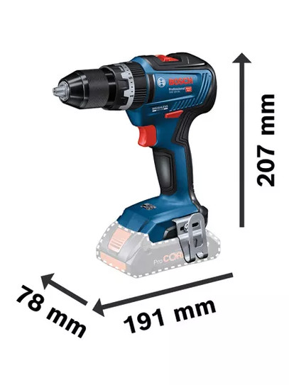 Perceuse-visseuse à percussion 18V GSB 18V-55 Professional + 2 batteries ProCORE18V 4Ah + chargeur rapide + coffret L-BOXX - BOSCH - 06019H5304
