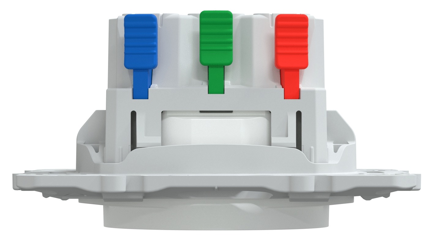 Prise de courant OVALIS 2P+T 16A affleurant bornes automatiques blanc - SCHNEIDER ELECTRIC - S320052