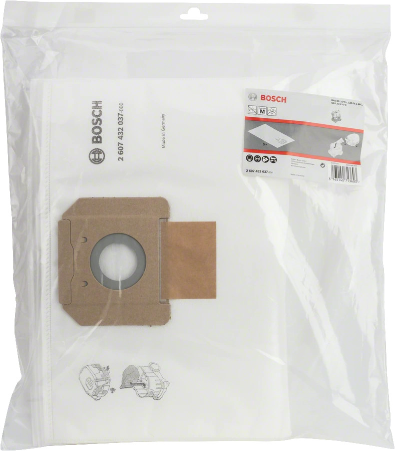 Sac-filtre en non-tissé GAS 35 paquet de 5 - BOSCH - 2607432037