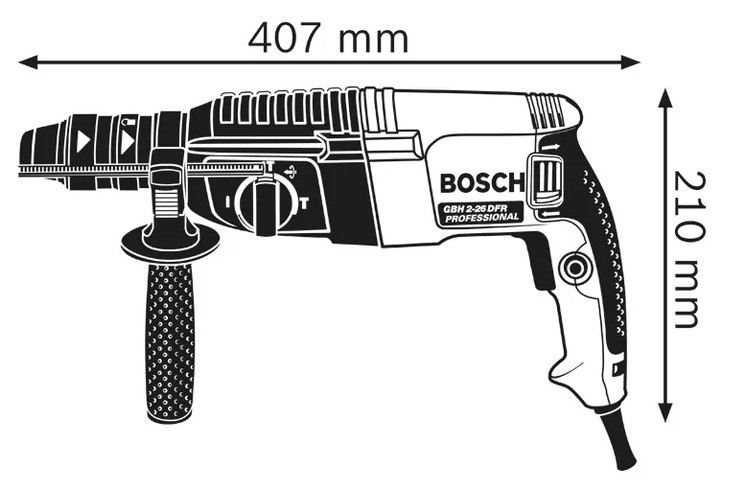 Marteau perforateur SDS Plus 830W GBH 2-26F en coffret - BOSCH - 06112A4000