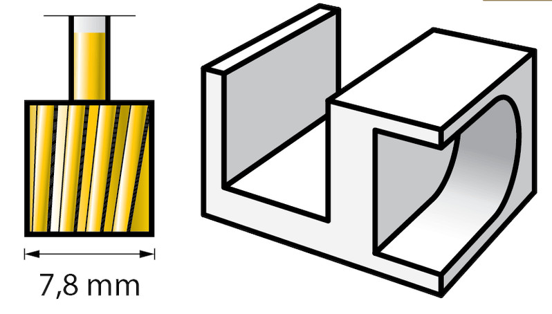 Fraise à graver de forme cylindrique de diamètre 7,8mm - DREMEL MAX - 26150115DM