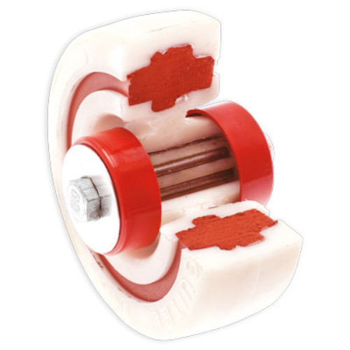 Roulette saturne grise en tôle d’acier emboutie zinguée de forte épaisseur 125mm pivotante - GUITEL HERVIEU – 79966