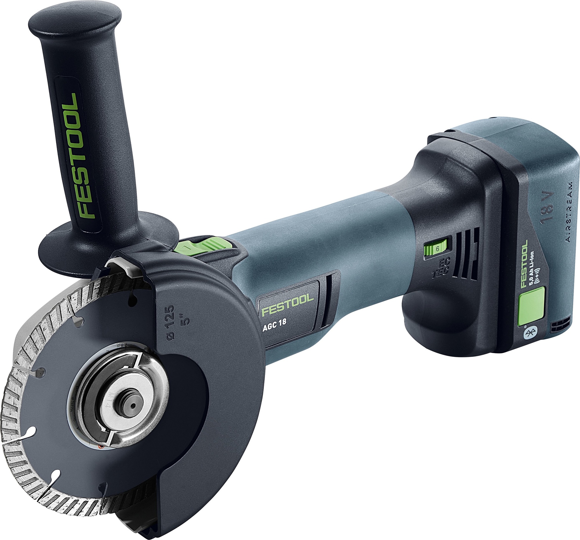 Meuleuse d’angle 18V AGC 18-125 5,0 Ebi-Plus + 2 batteries 5Ah + chargeur rapide + coffret SYSTAINER - FESTOOL - 578368