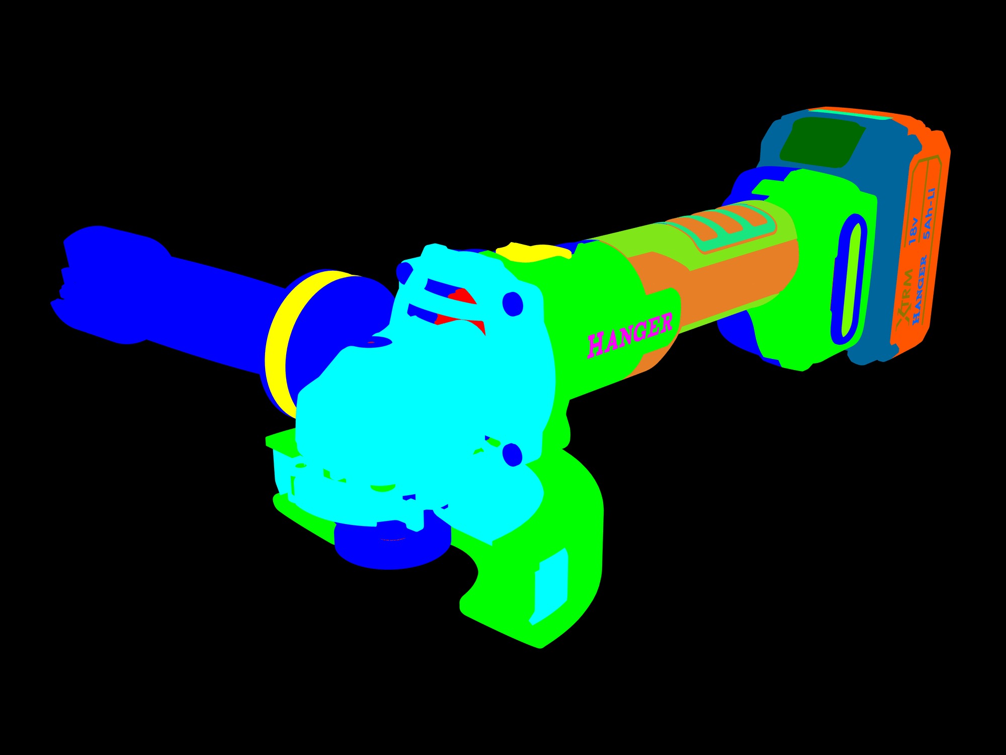 Meuleuse d'angle 18V GX18-8C 125mm (sans batterie ni chargeur) en boite  carton - HANGER - 402003