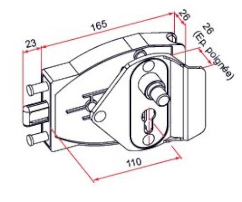 Serrure à bouton poussoir gris - TIRARD - EE571301