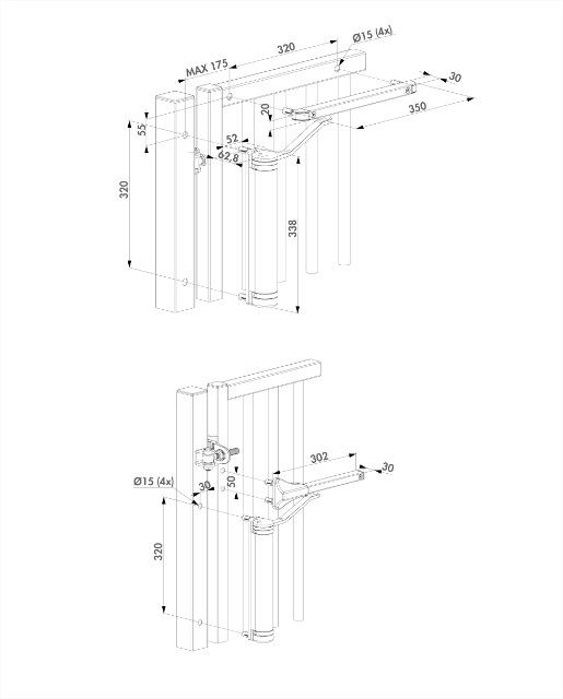 Ferme portail hydraulique Lion argent - LOCINOX - P00008967-SILV