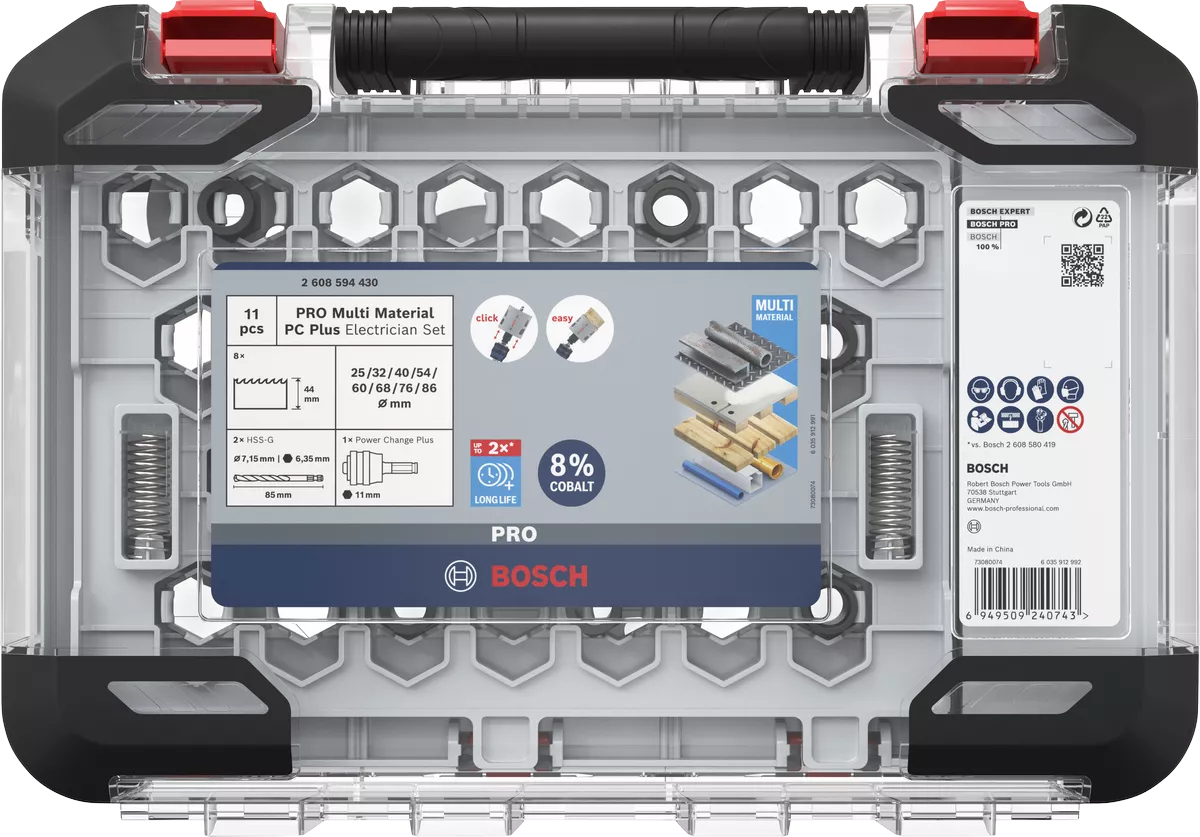 Coffret de 8 scies trépans PRO BIM Multi Material PC Plus - BOSCH - 2608594430