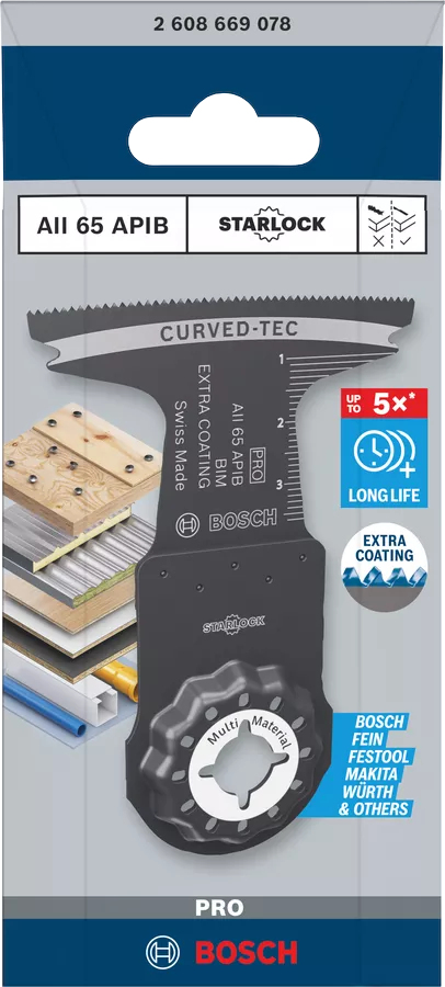 Lame pour outil multifonctions STARLOCK PRO AII 65 APIB BIM Extra bois et métal 65x40mm - BOSCH - 2608669078