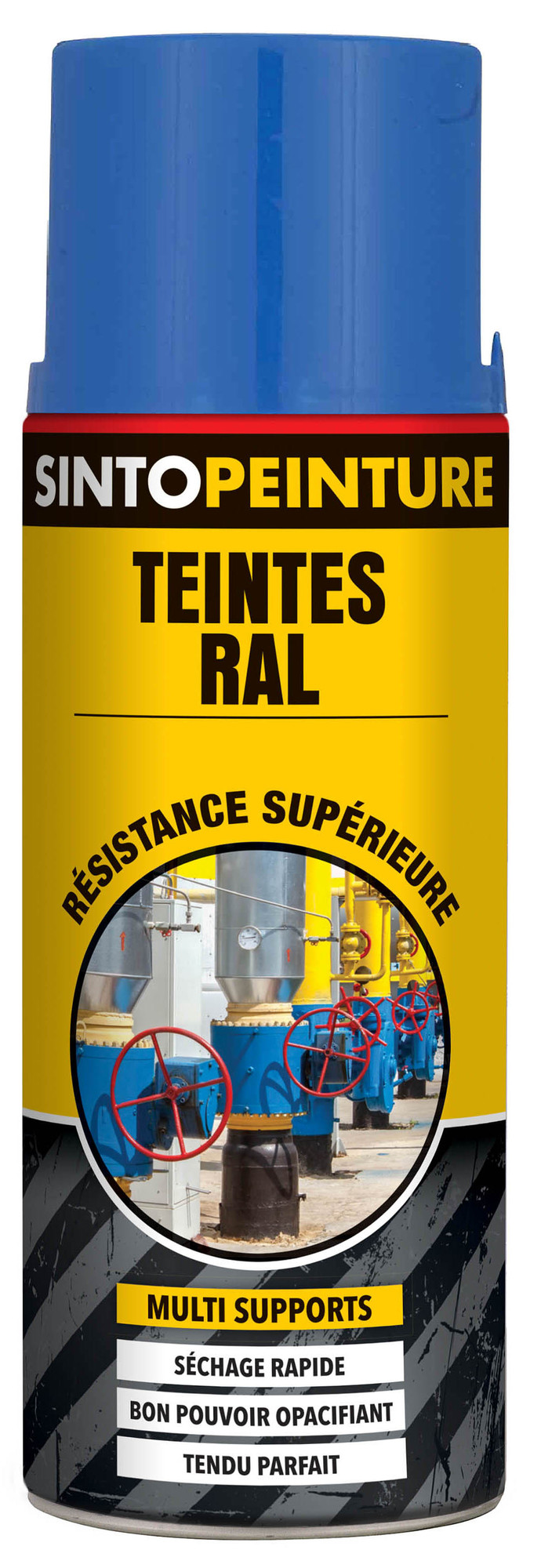 Peinture classiques antirouille teintes bleu azur RAL5015 en aérosol de 400ml - SINTO - 925160