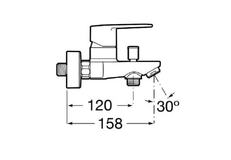 Mitigeur bain-douche VICTORIA PLUS mural chromé - ROCA - A5A024FC0F
