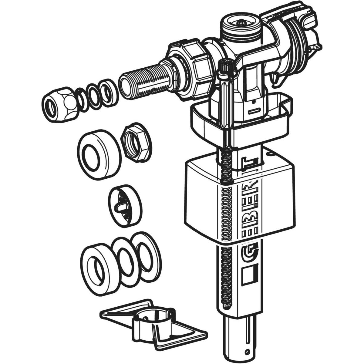 Robinet flotteur type 383 - alimentation latérale - 3/8" – GEBERIT - 281.002.00.5