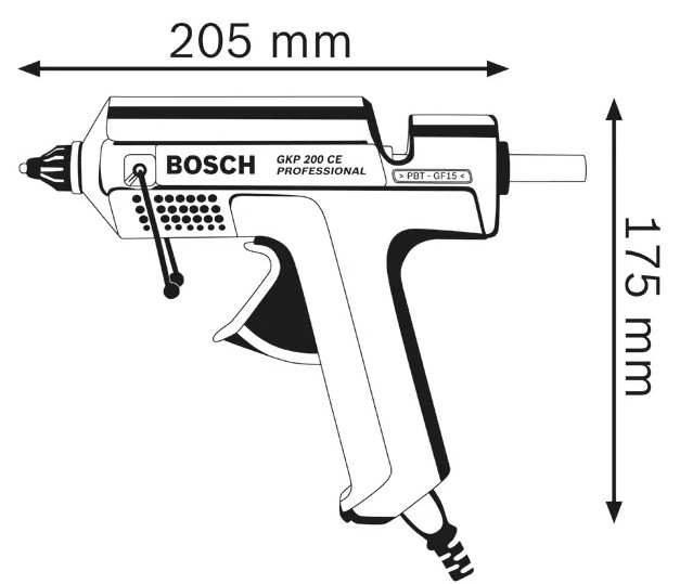 Pistolet à colle 500W GKP 200 CE en coffret - BOSCH - 0601950703