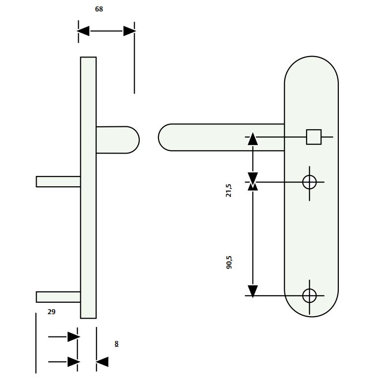 Demi-béquille pour CF60 - TESA - SDF92EXNE