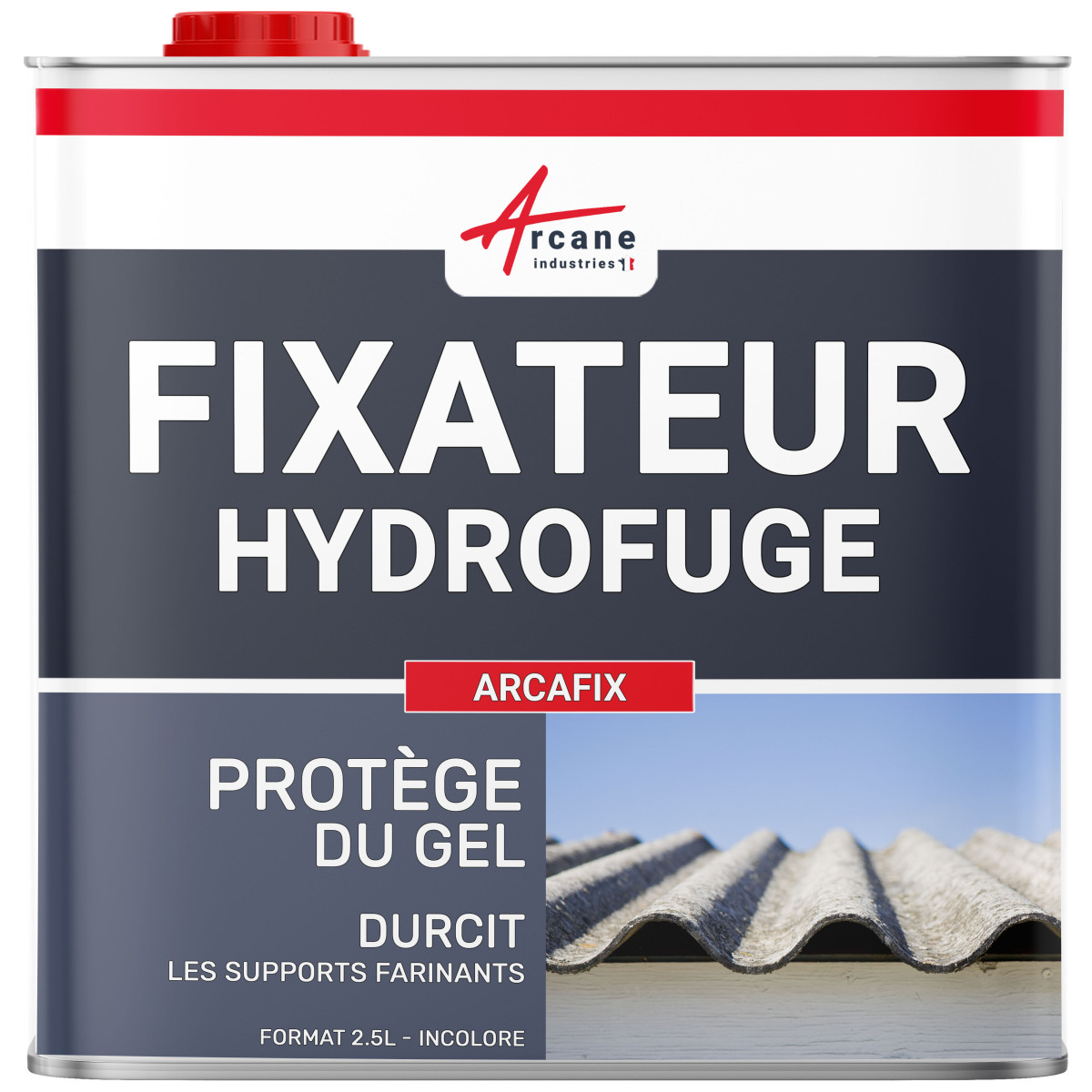 Fixateur hydrofuge support friable anti poussière: ARCAFIX-2.5 L (jusqu'à  12.5 m²) -ARCANE INDUSTRIES