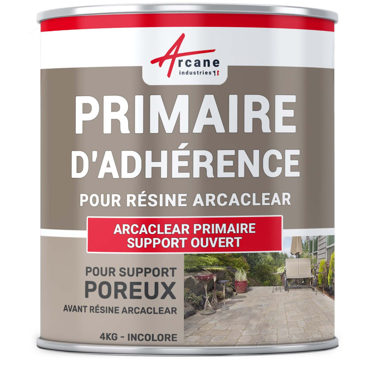 Primaire d'accrochage pour supports poreux avant résine d'étanchéité : ARCACLEAR Primaire-4 kg -ARCANE INDUSTRIES