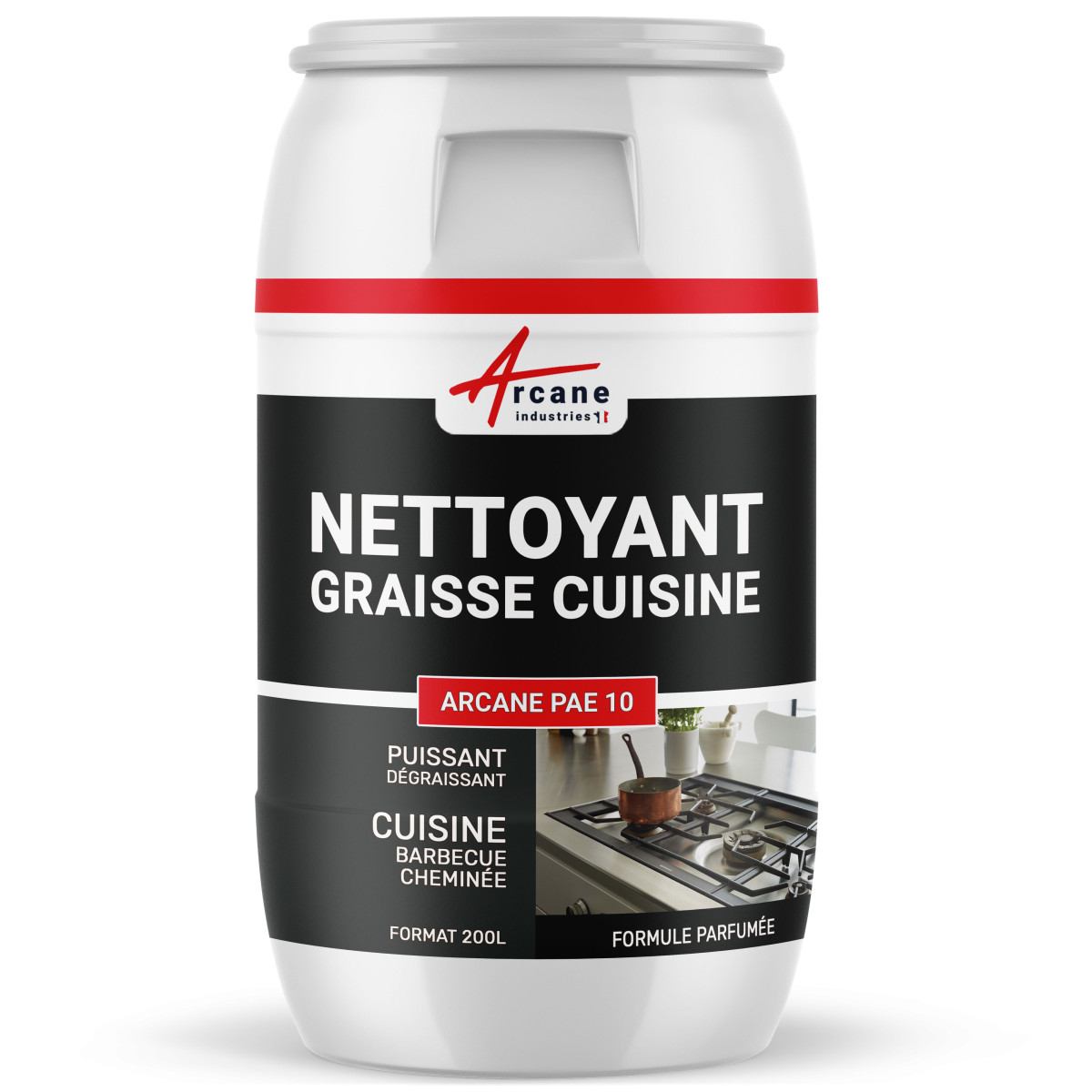 Nettoyant décapant graisse cuisine - NETTOYANT GRAISSES ET SUIES-200 L -ARCANE INDUSTRIES