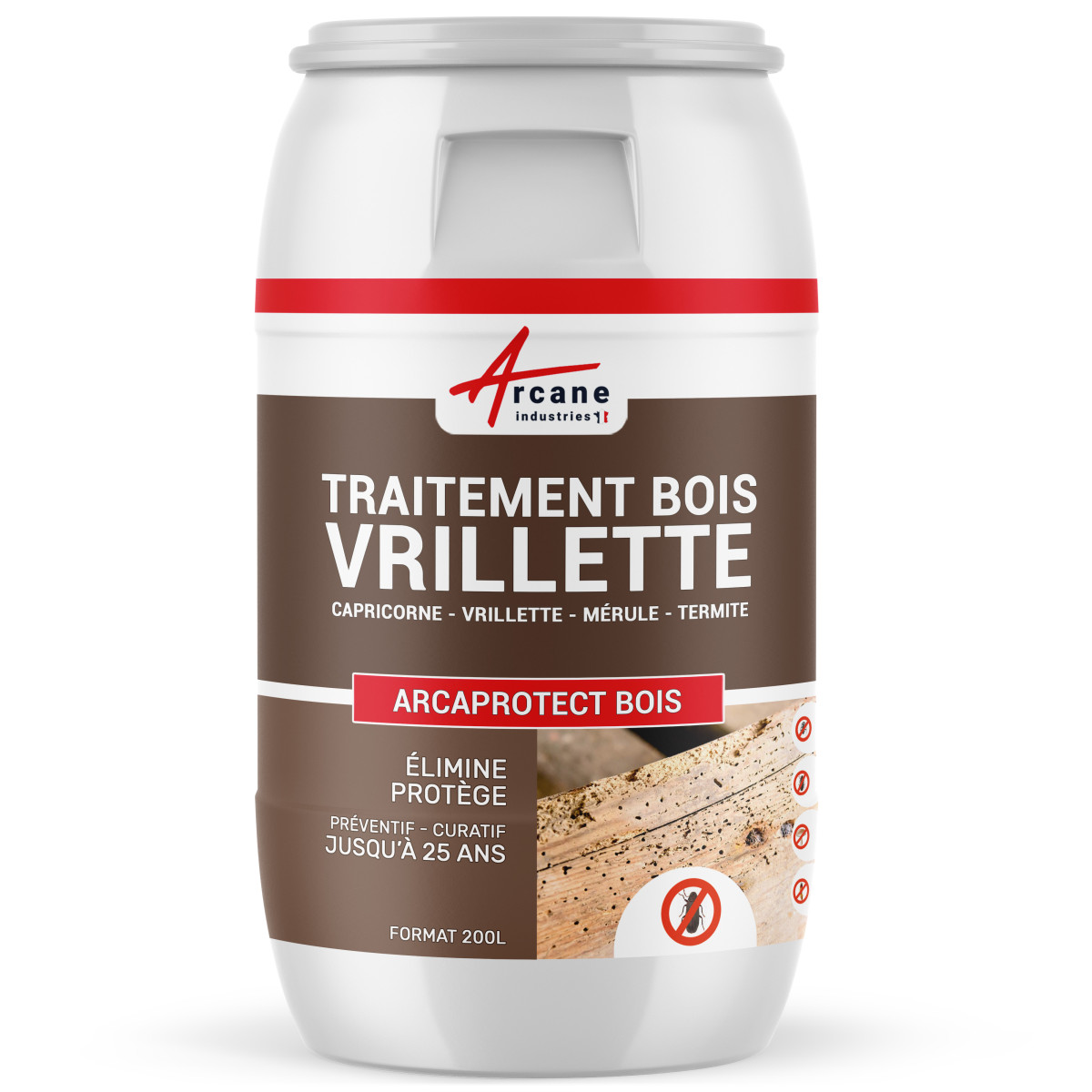 Traitement Vrillette du Bois - Anti Xylophage-200 L -ARCANE INDUSTRIES