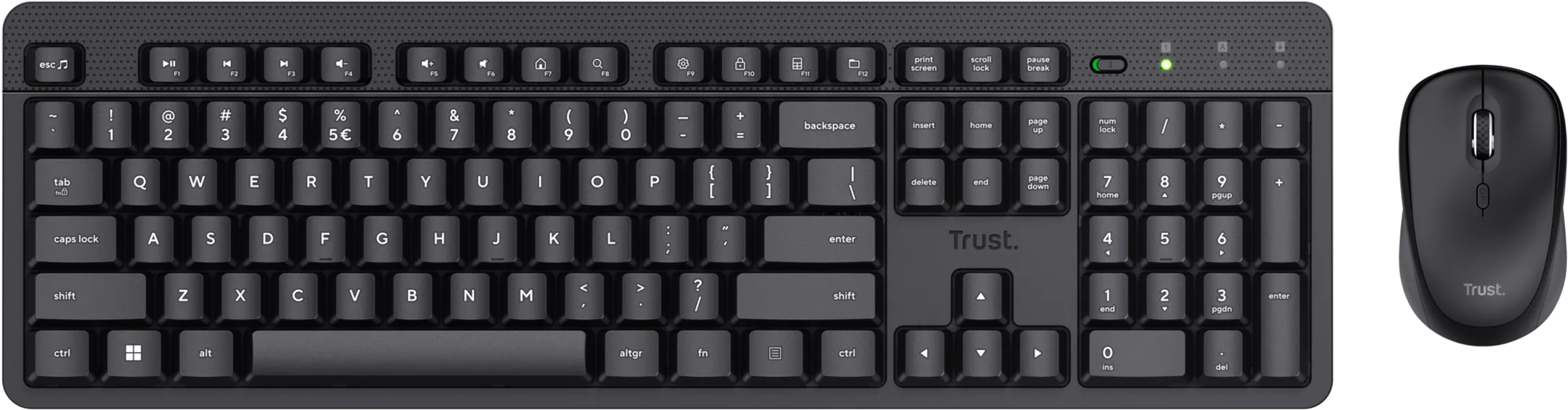 Pack 2en1 (Clavier/Souris) sans fil Trust Ody II (Noir)