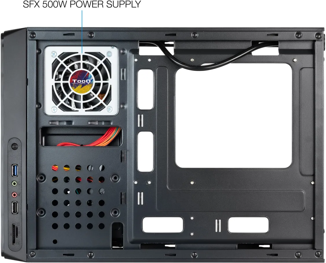 Boitier Mini Tour Micro ATX TooQ Slim TQC-3007U3C avec alimentation SFX 500W (Noir)