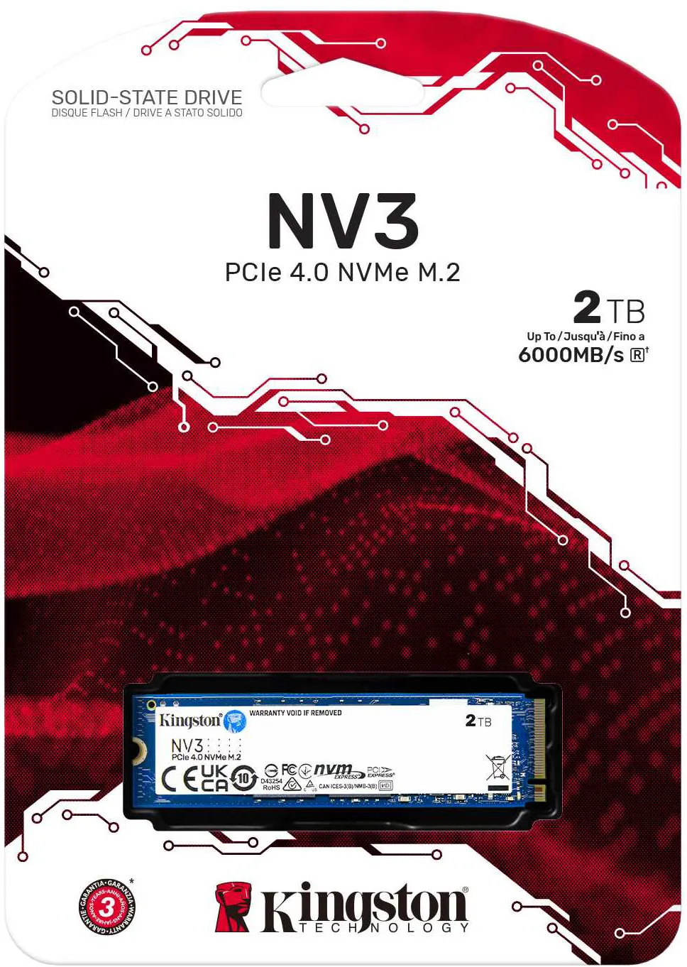 Disque SSD Kingston NV3 2To - NVMe M.2 Type 2280