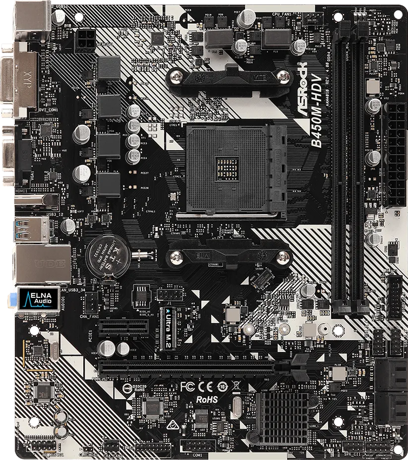 Carte Mère ASRock B450M-HDV R4.0 (AM4) Micro ATX