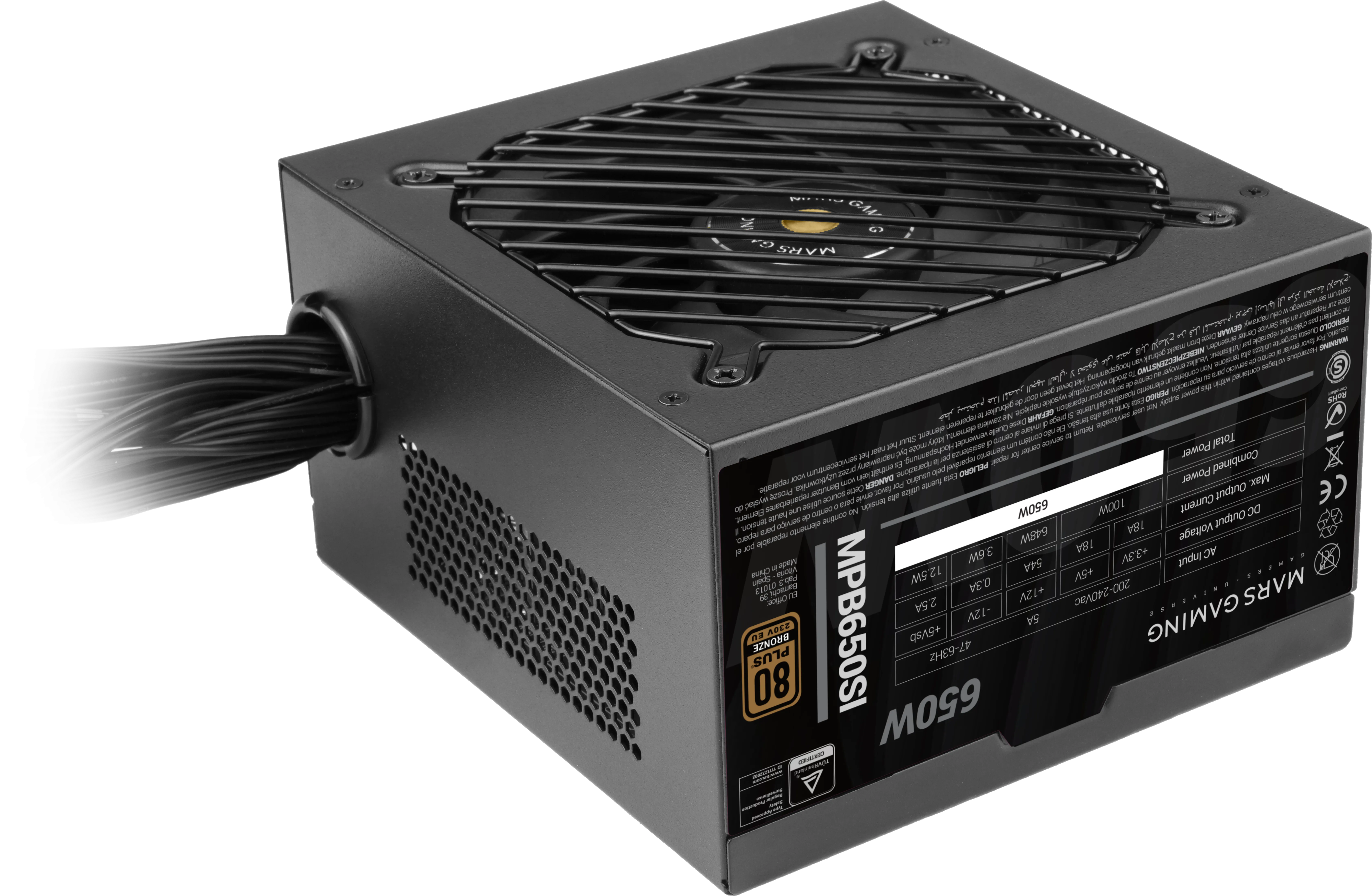Alimentation ATX Mars Gaming MPB-SI - 650W (Noir)