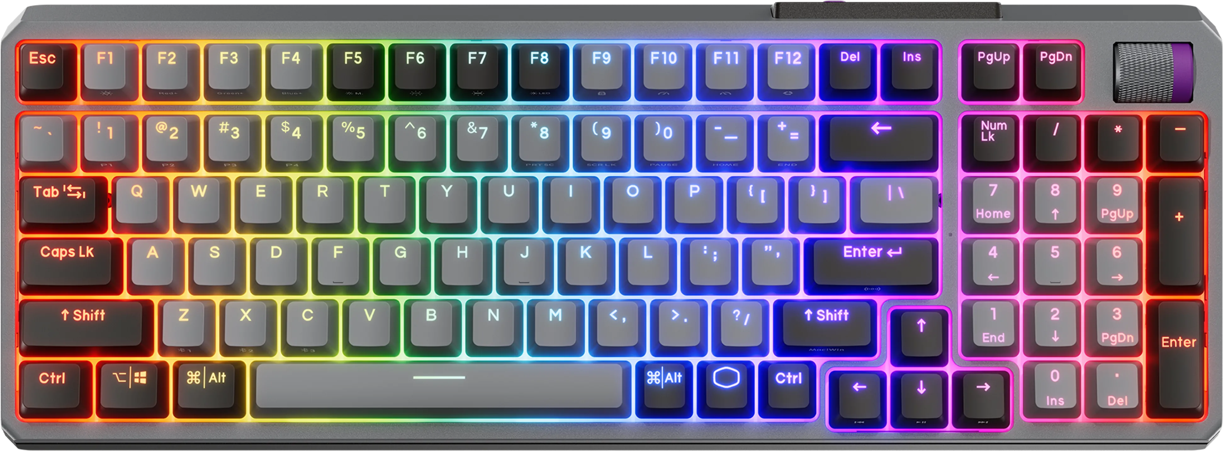 Clavier sans fil Bluetooth mécanique (Kailh Box V2 Red) Cooler Master MK770 RGB (Gris)