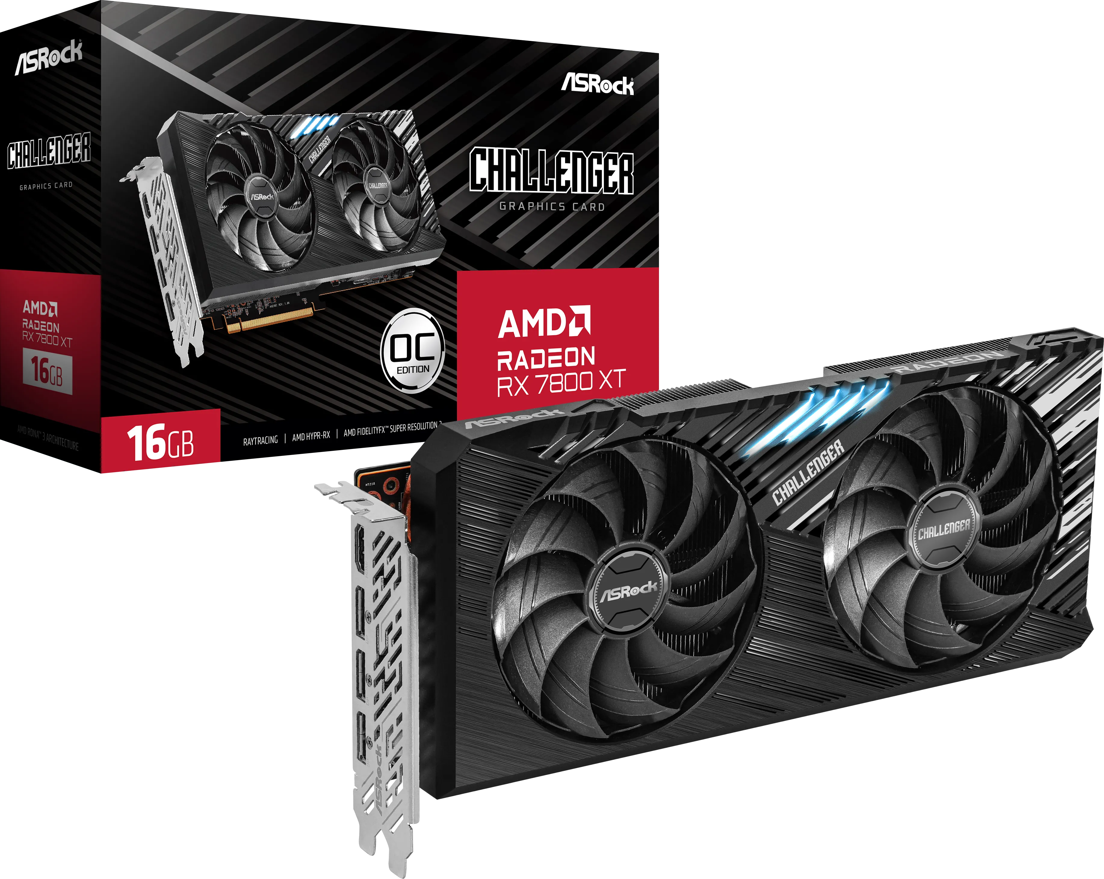 Carte Graphique AMD ASRock Radeon RX 7800 XT Challenger OC 16Go