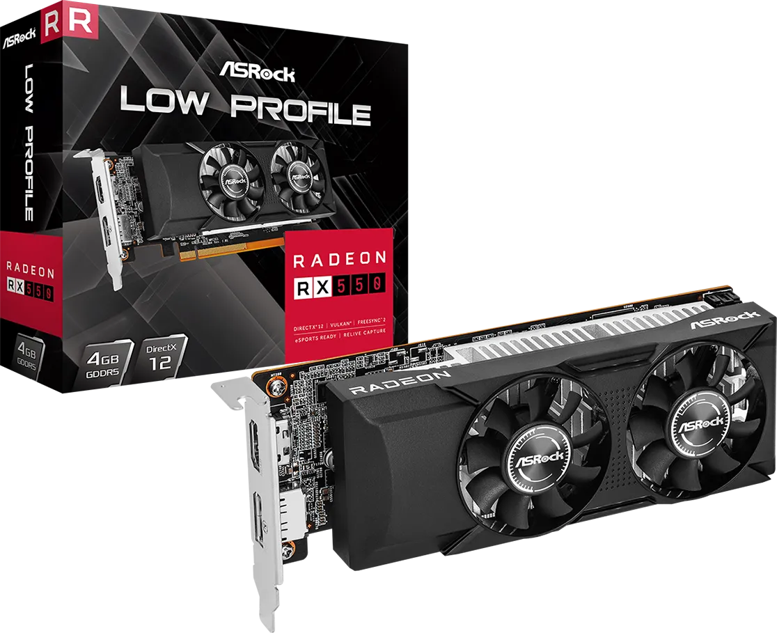 Carte Graphique AMD ASRock Radeon RX550 Low Profile 4Go