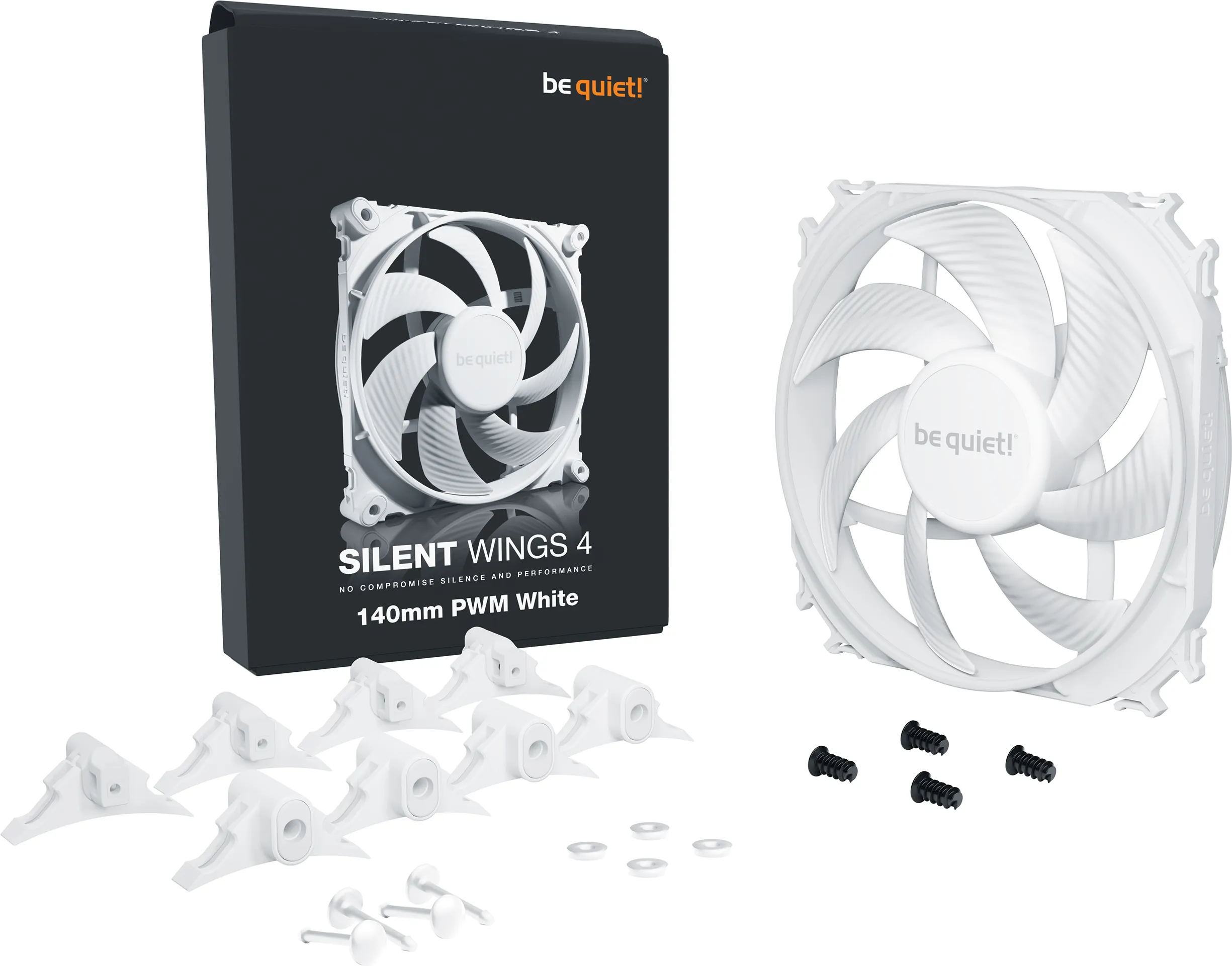 Ventilateur de boitier be quiet! Silent Wings 4 PWM - 14cm (Blanc)
