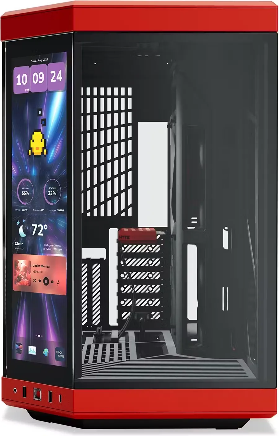 Boitier Moyen Tour E-ATX Hyte Y70 Touch Infinite avec panneaux vitrés (Noir/Rouge)