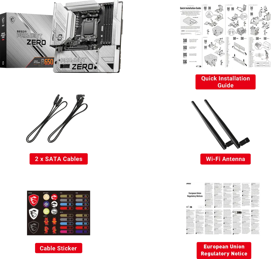 Carte Mère MSI B650M Project Zero (AM5) Micro ATX