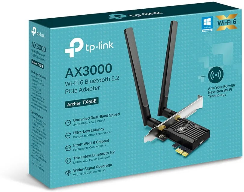 Carte Réseau PCIe WiFi/Bluetooth TP-Link Archer TX55E (AX3000)