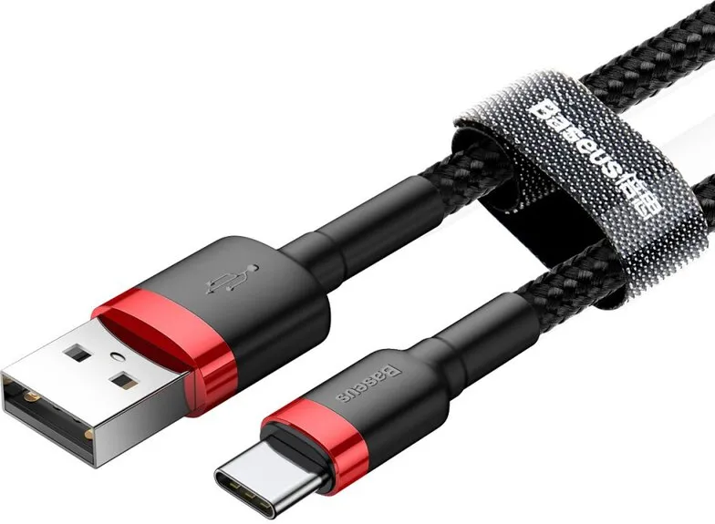 Cable Baseus Cafule USB Type A - Type C M/M 50cm (Noir/Rouge)