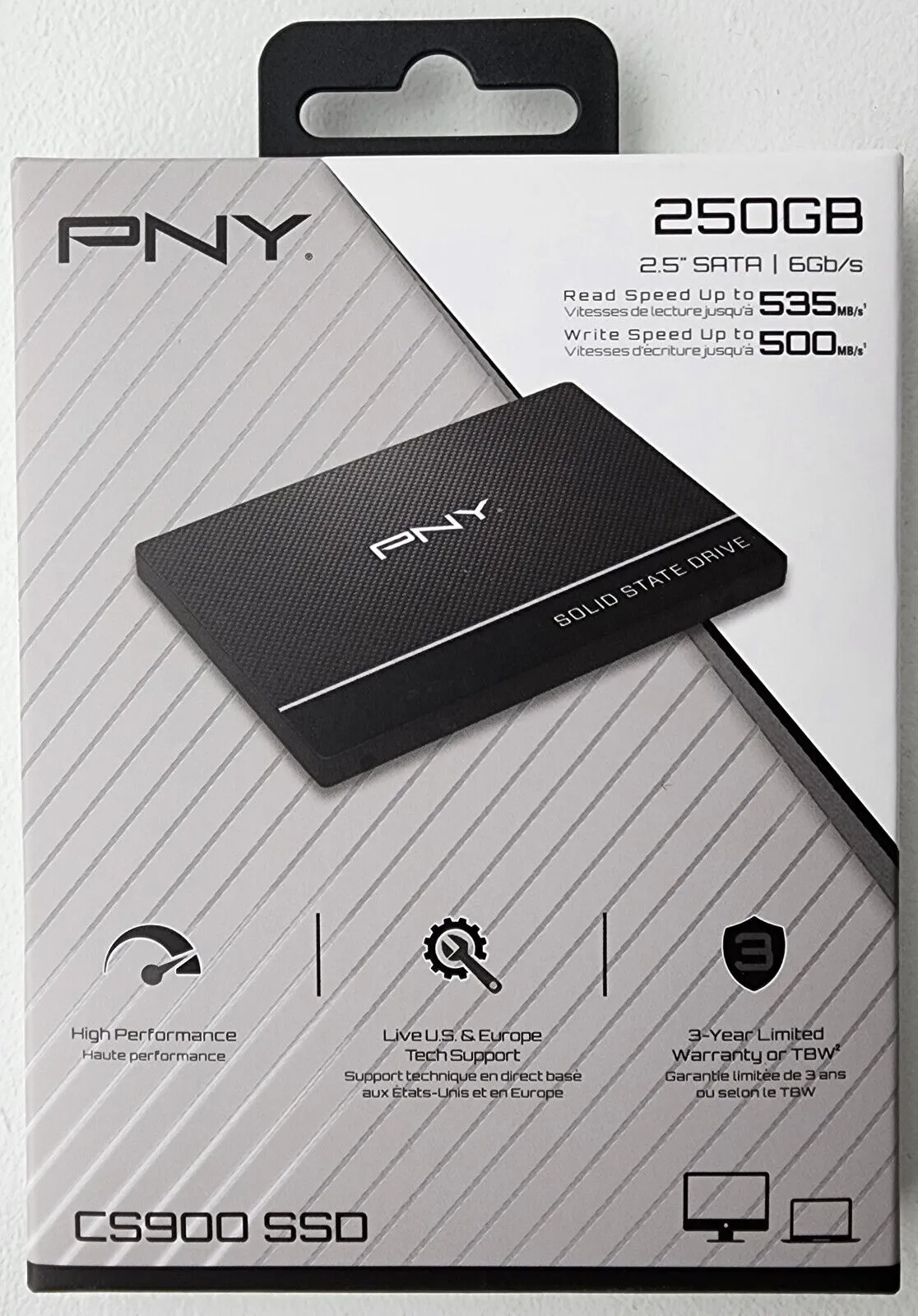 Disque SSD PNY CS900 250Go - S-ATA 2,5"