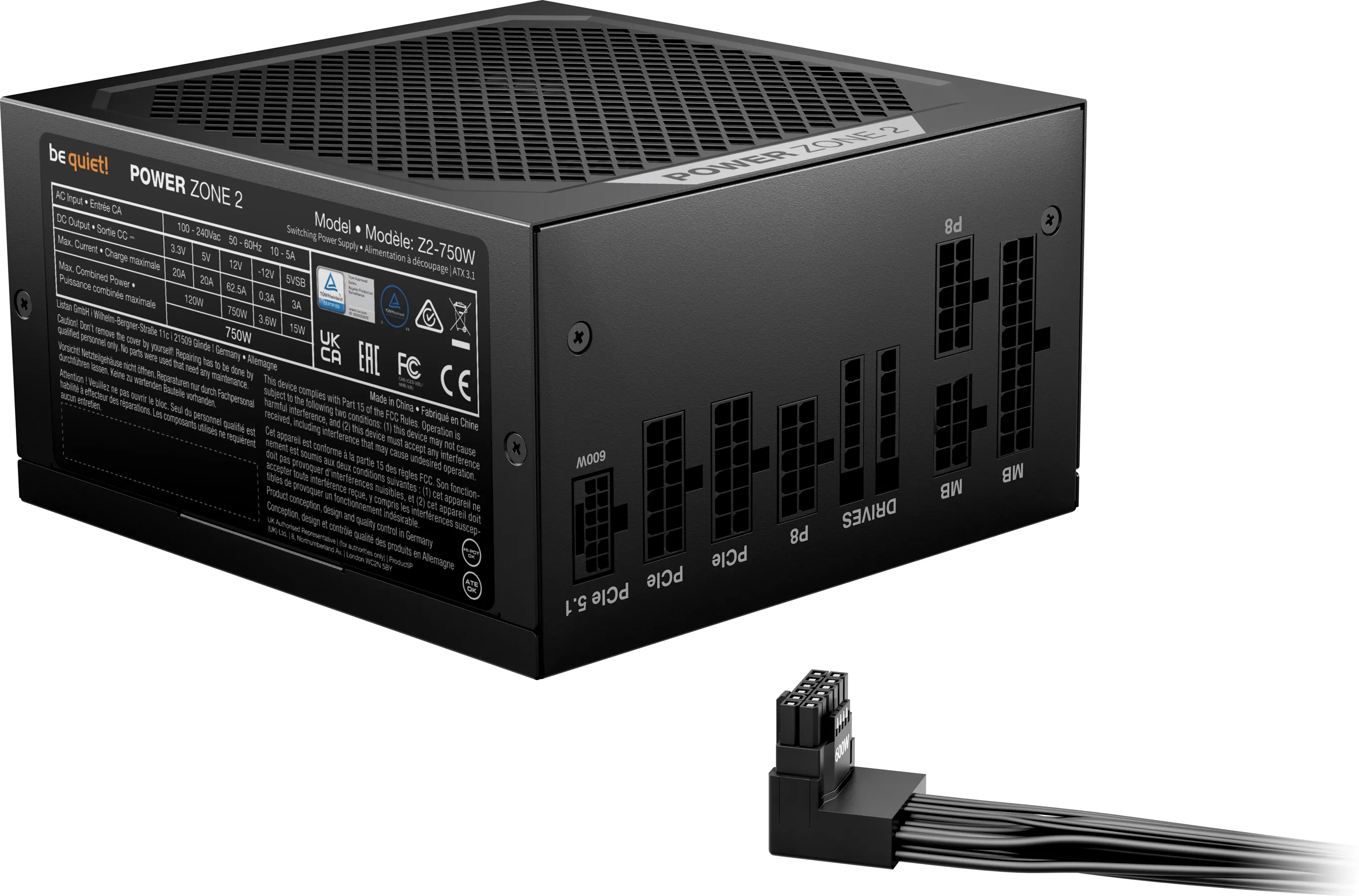 Alimentation ATX be quiet! Power Zone 2 - 750W (Noir)
