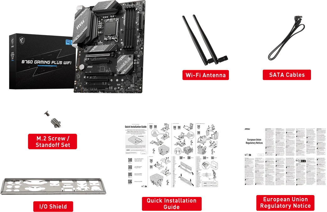 Carte Mère MSI B760 Gaming Plus WiFi DDR5 (Intel LGA 1700)