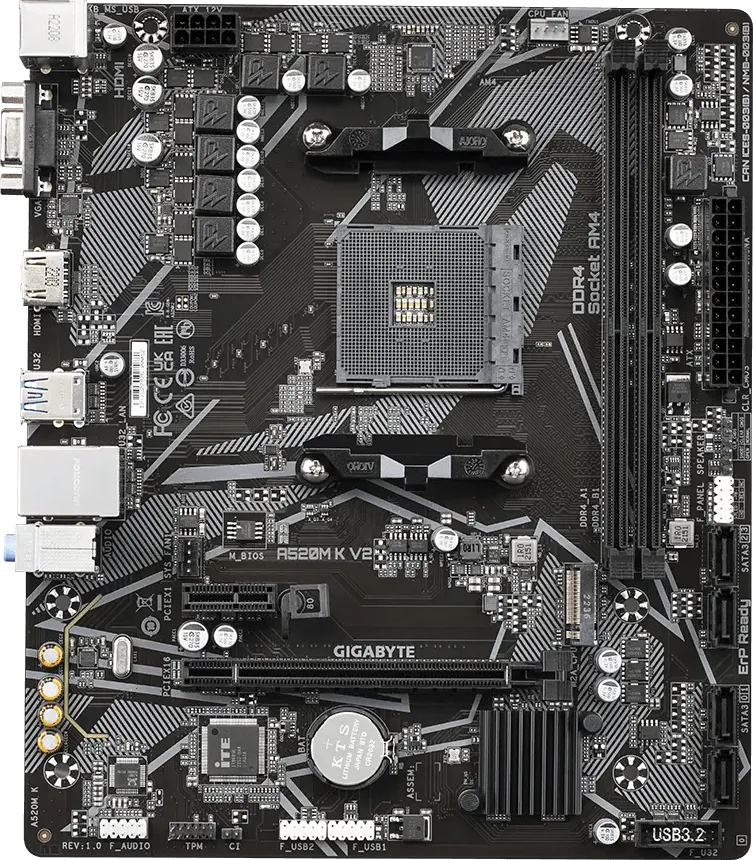 Carte Mère Gigabyte A520M K V2 (AM4) Micro ATX