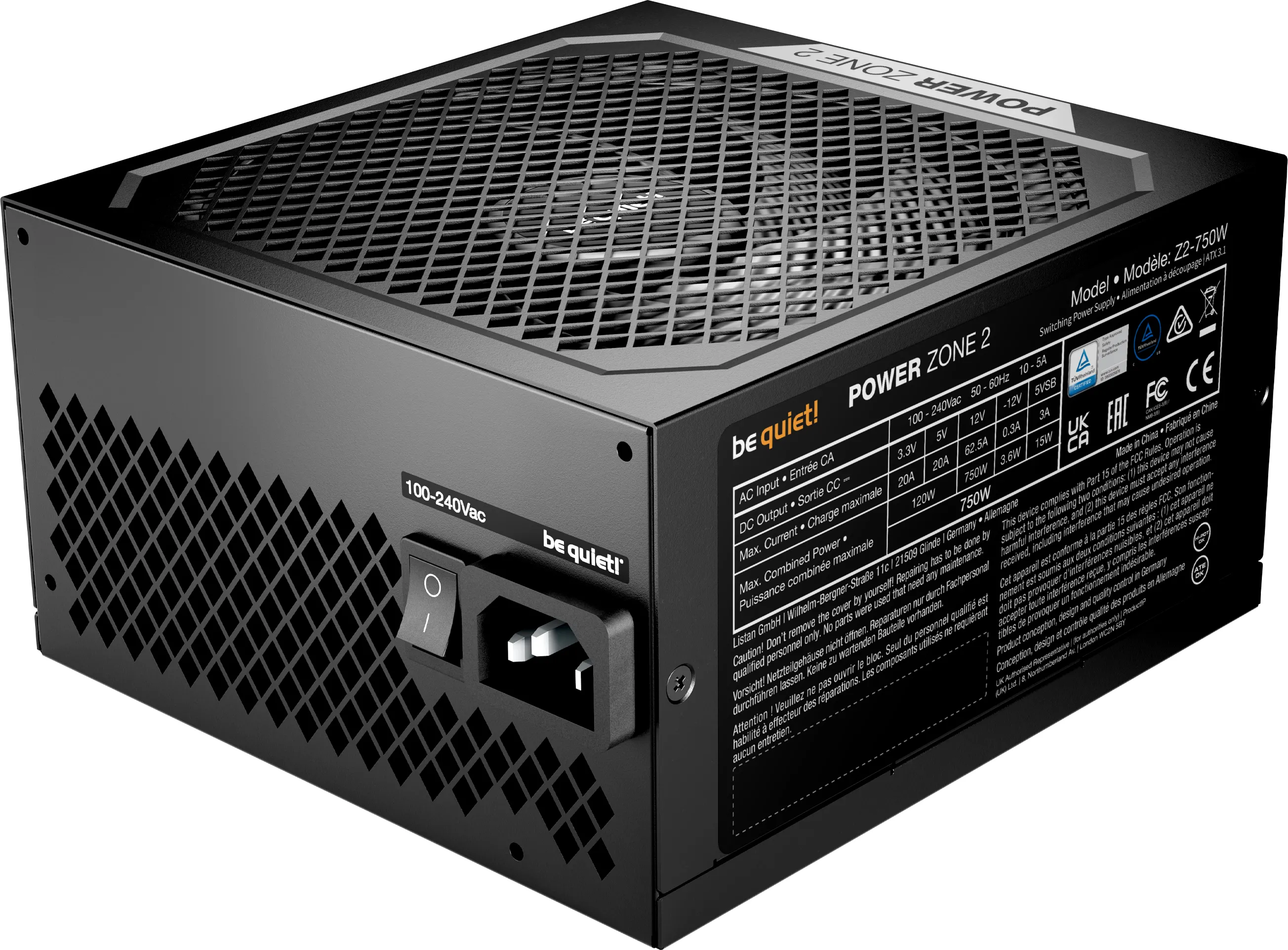Alimentation ATX be quiet! Power Zone 2 - 750W (Noir)