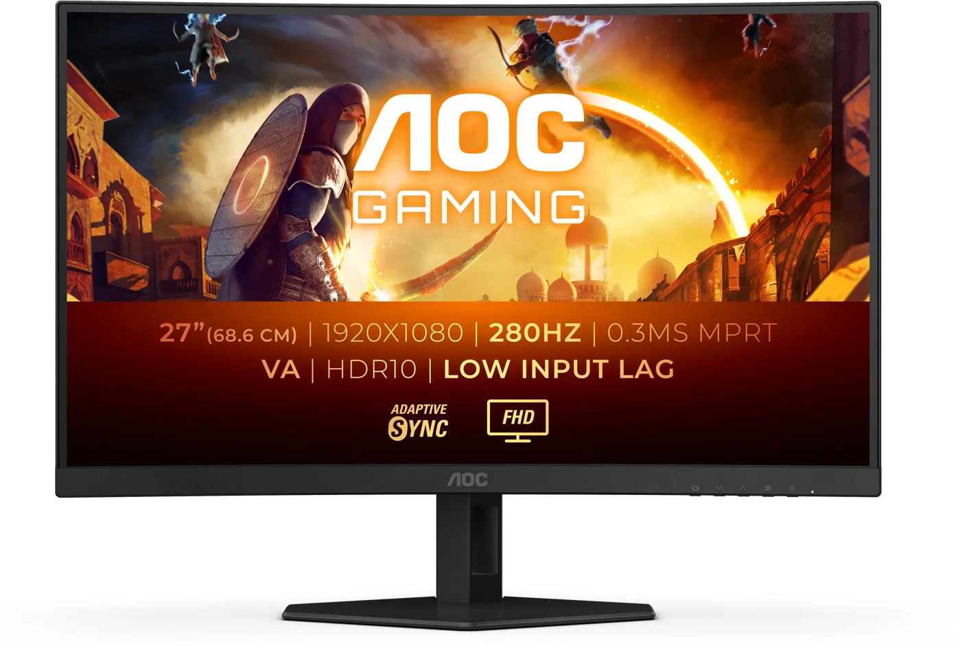 Ecran incurvé 27" AOC Gaming C27G4ZXE Full HD 280Hz (Noir)