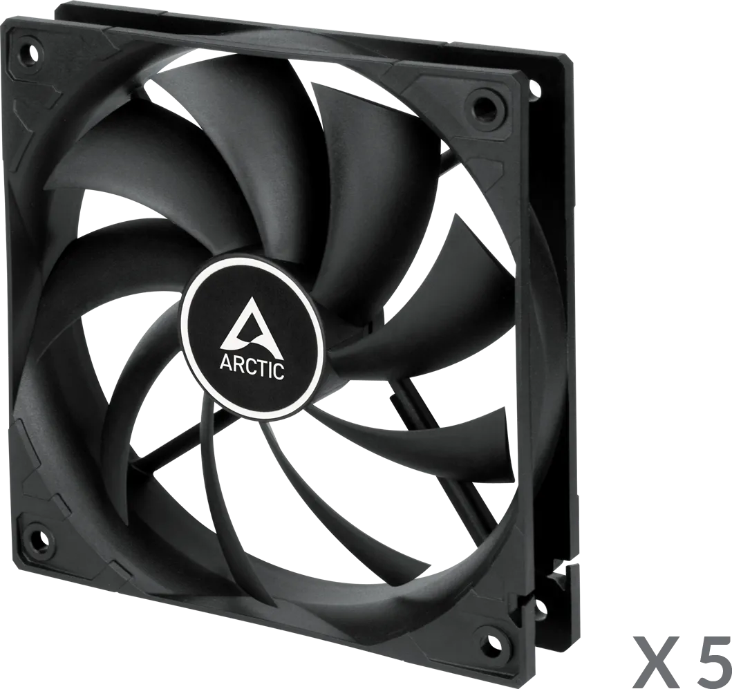 Lot de 5 Ventilateurs de boitier Arctic F12 - 12cm (Noir)
