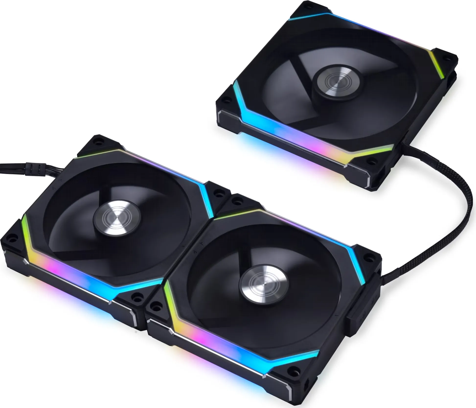 Lot de 3 Ventilateurs de boitier Lian Li Uni Fan SL V2 RGB - 12cm (Noir)