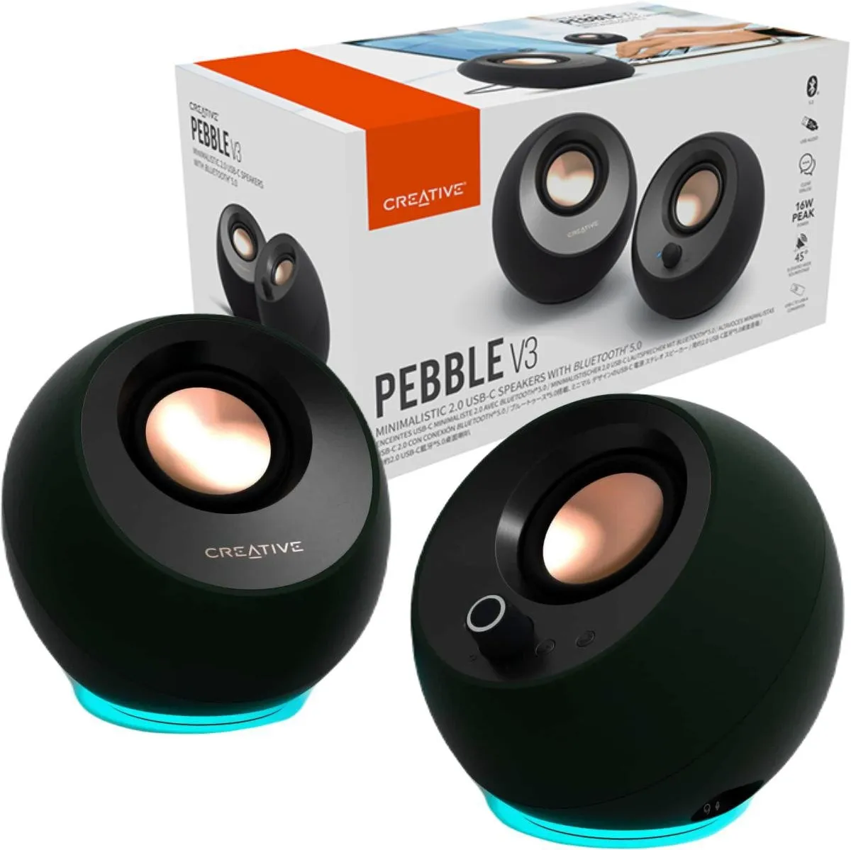 Enceintes Creative Pebble V3 (Noir)