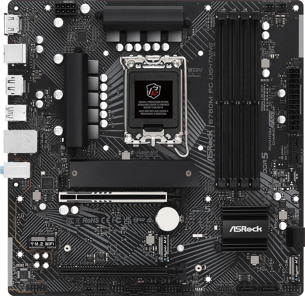 Carte Mère ASRock B760M PG Lightning DDR5 (Intel LGA 1700) Micro ATX