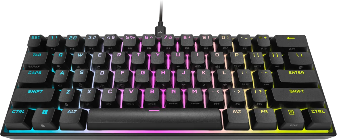 Clavier Gamer mécanique (Cherry MX Red) Corsair K65 Mini 60% RGB (Noir)