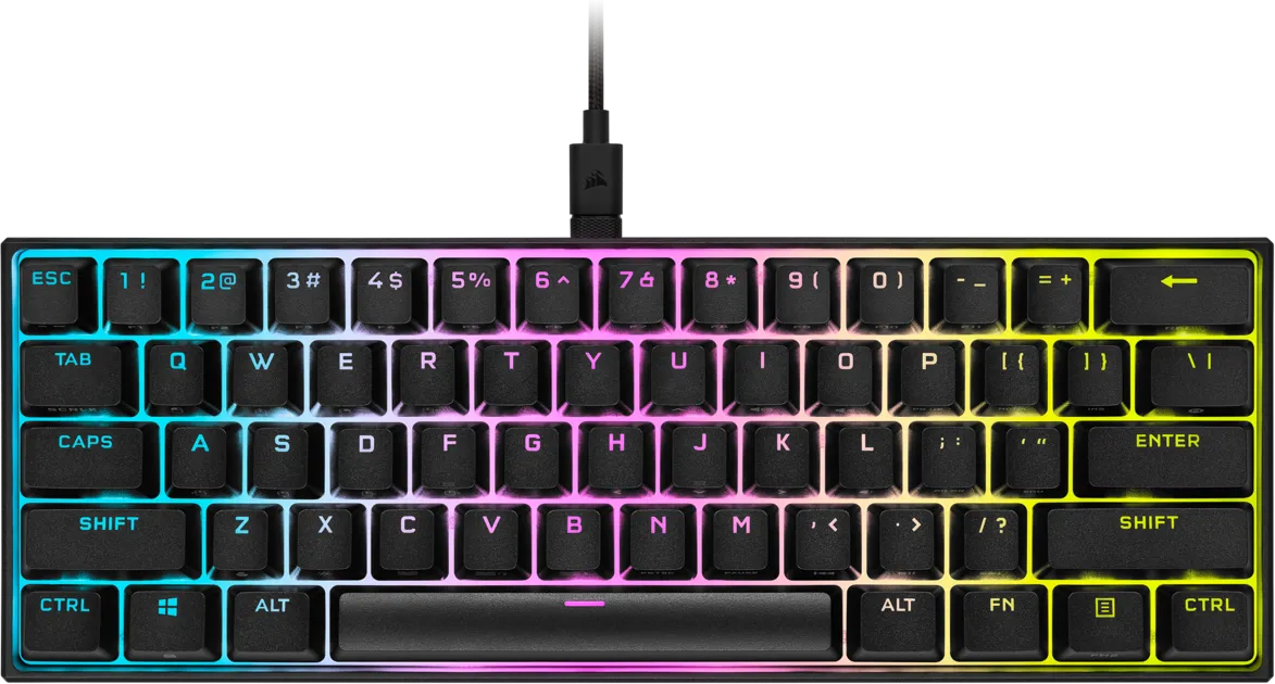 Clavier Gamer mécanique (Cherry MX Red) Corsair K65 Mini 60% RGB (Noir)