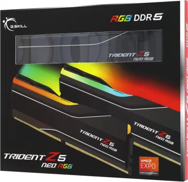 Kit Barrettes mémoire 32Go (2x16Go) DIMM DDR5 G.Skill Trident Z5 Neo RGB 6000MHz (Noir) AMD